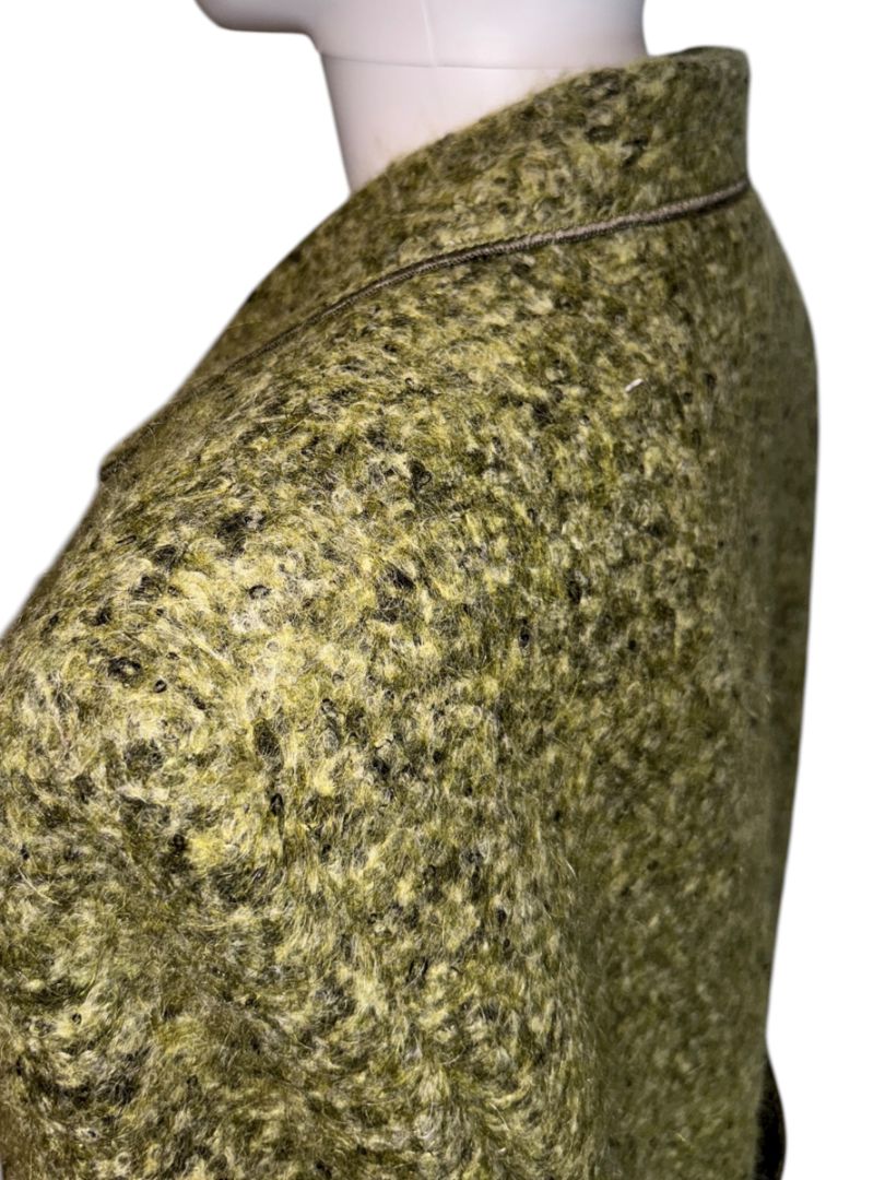 MSIAMO Green Wool Blend Bouclé Jacket – Size 12