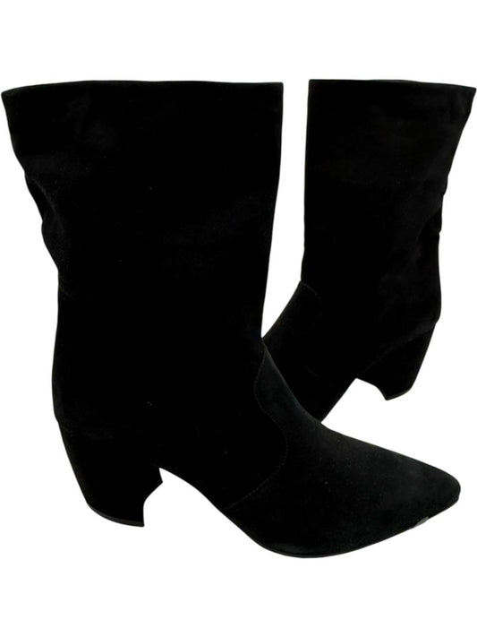 Prada Black Suede Mid-Calf Boots – Size 39.5