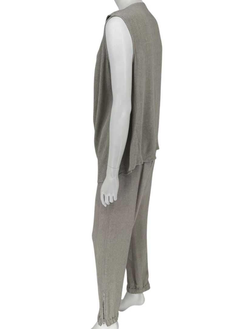 Rick Owens Taupe Draped Tank & Textured Jogger Set - Size IT 42 / US 6