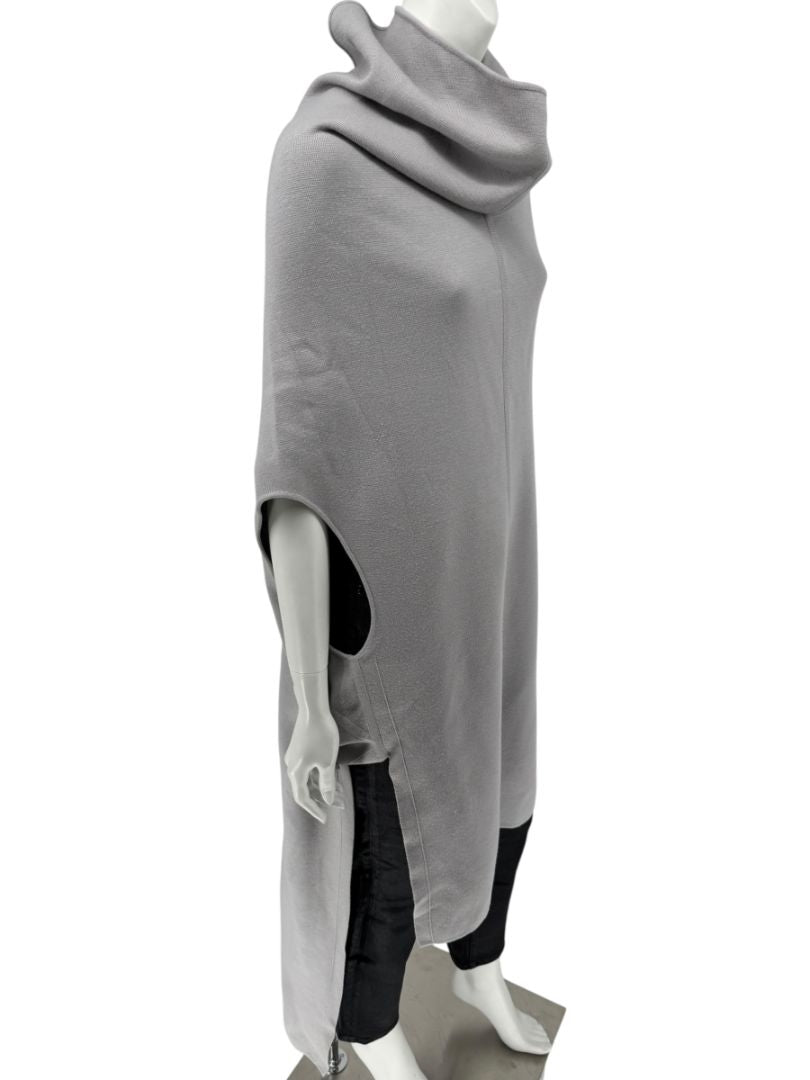 Rick Owens Pearl Grey Sleeveless Knit Funnel Tunic – Size L (IT 48 / US 8)
