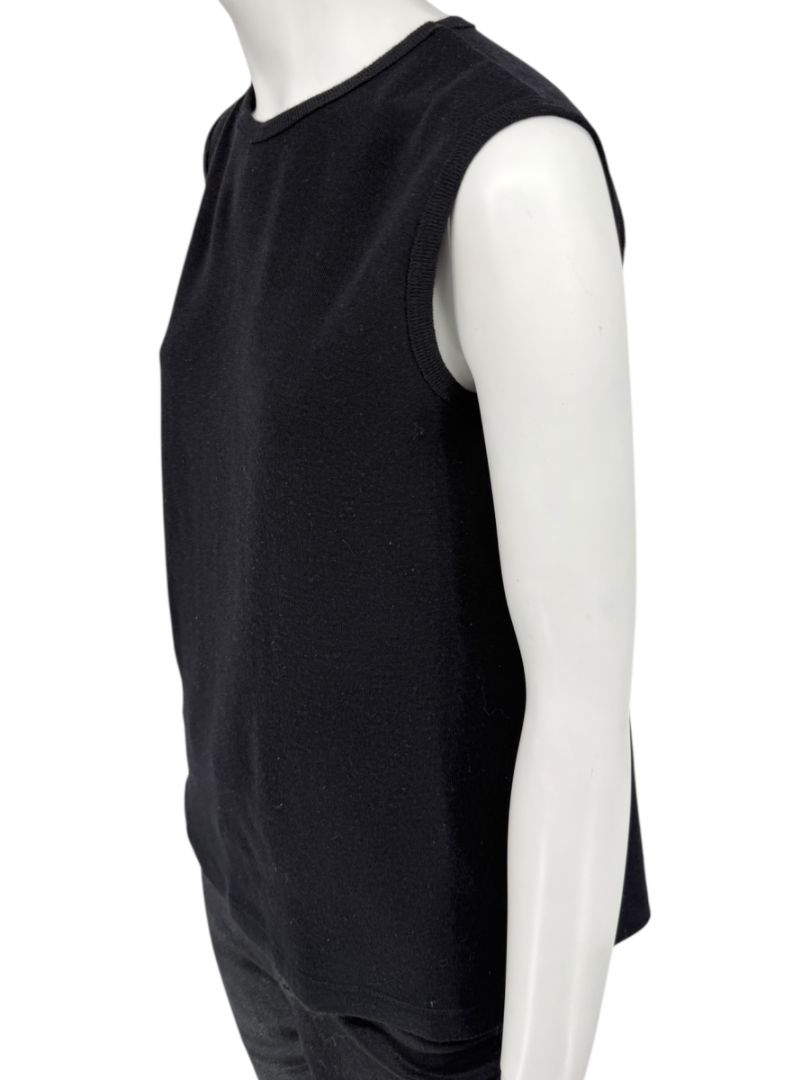 Lida Baday Black Wool Knit Sleeveless Top – XL