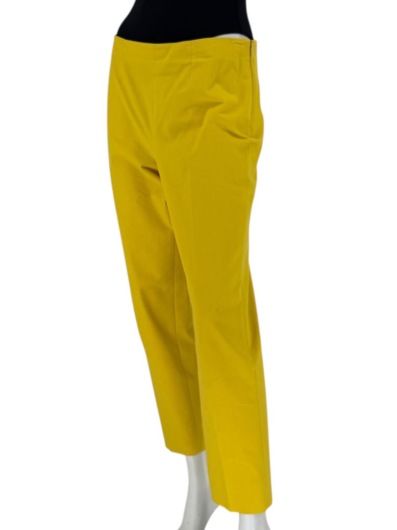 Piazza Sempione “Audrey” Yellow Cropped Pants – Made in Italy – Size 46