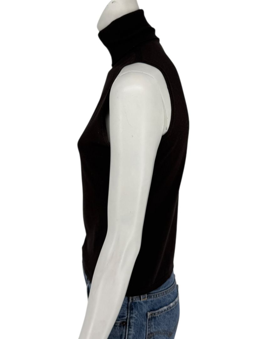Max Mara Sleeveless Brown Turtleneck Top – Size Large