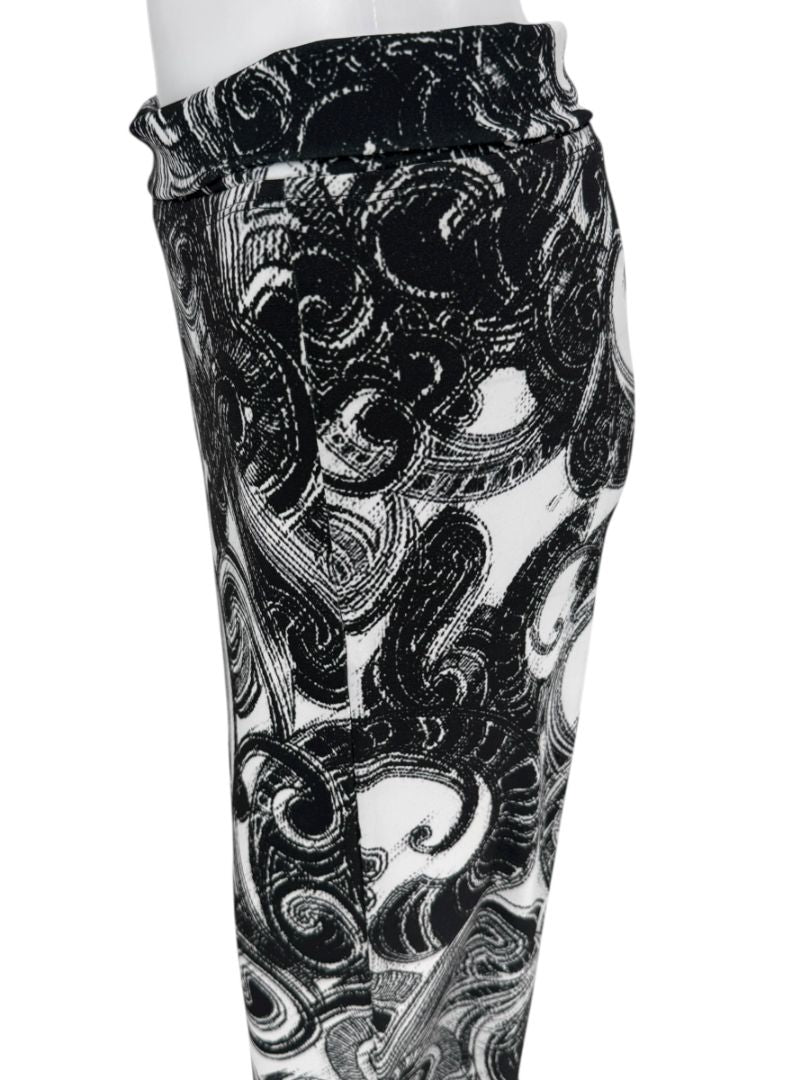 Anatomie Black and White Baroque Print Slim Pants – Size L