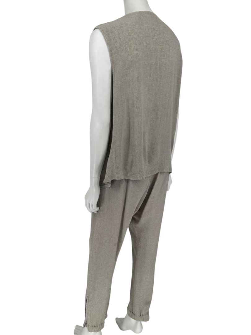 Rick Owens Taupe Draped Tank & Textured Jogger Set - Size IT 42 / US 6