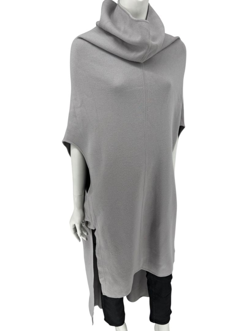 Rick Owens Pearl Grey Sleeveless Knit Funnel Tunic – Size L (IT 48 / US 8)