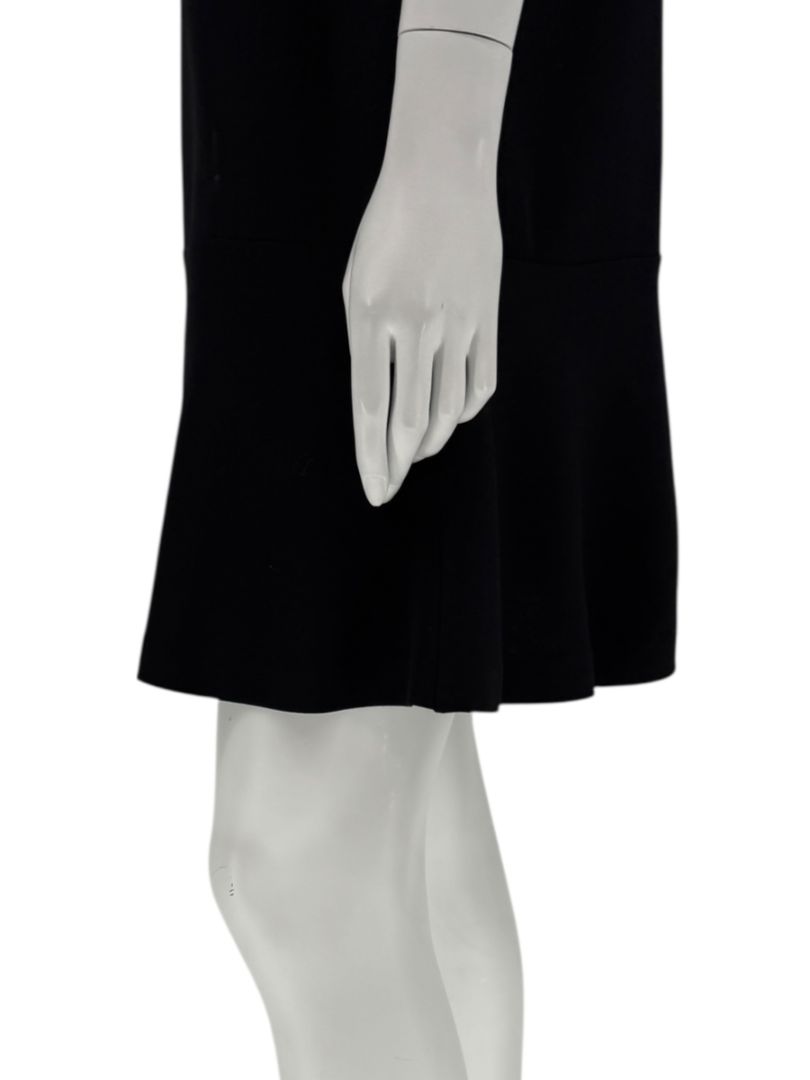 Brunello Cucinelli Black Wool Viscose Sleeveless Shift Dress Monili Beaded Collar - Large