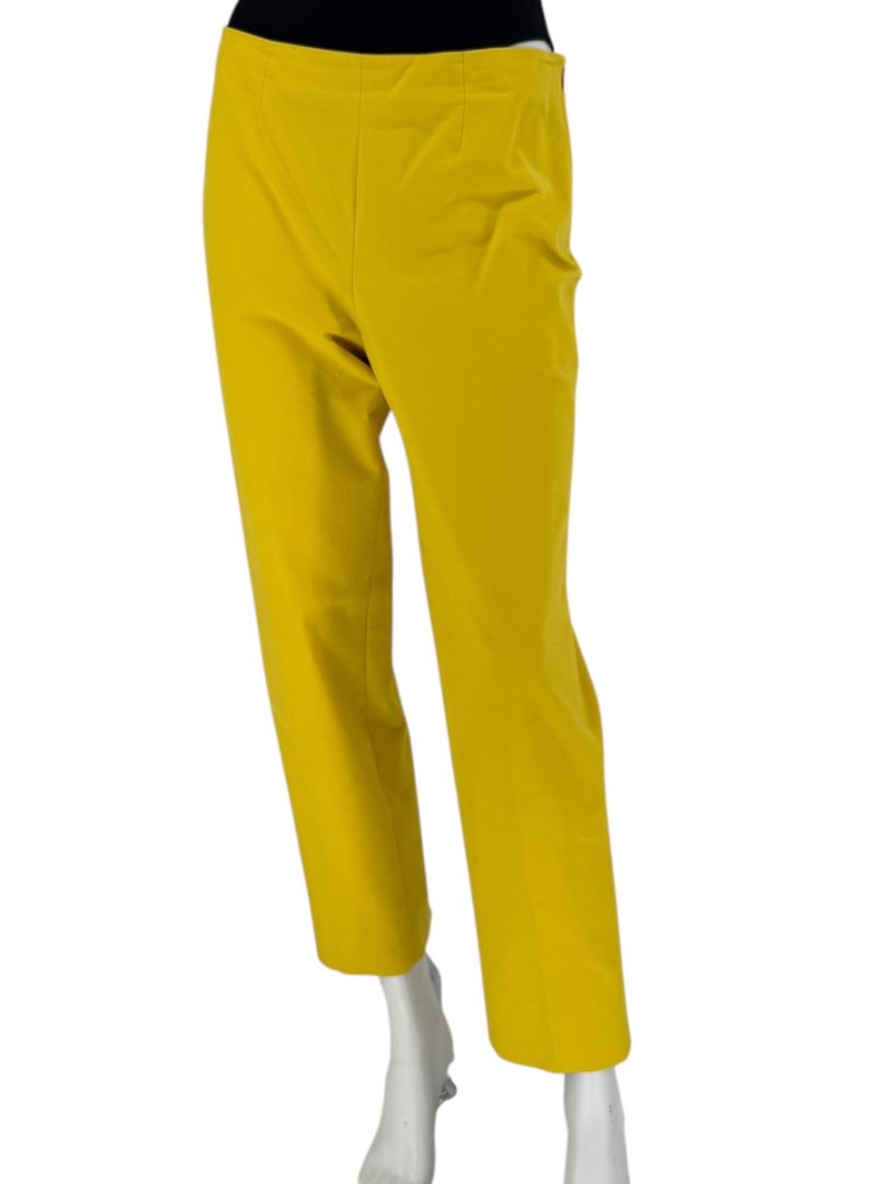 Piazza Sempione “Audrey” Yellow Cropped Pants – Made in Italy – Size 46
