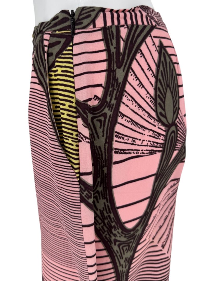 Christiann Lacroix Pink Botanical Print Wide-Leg Pants – Size 46