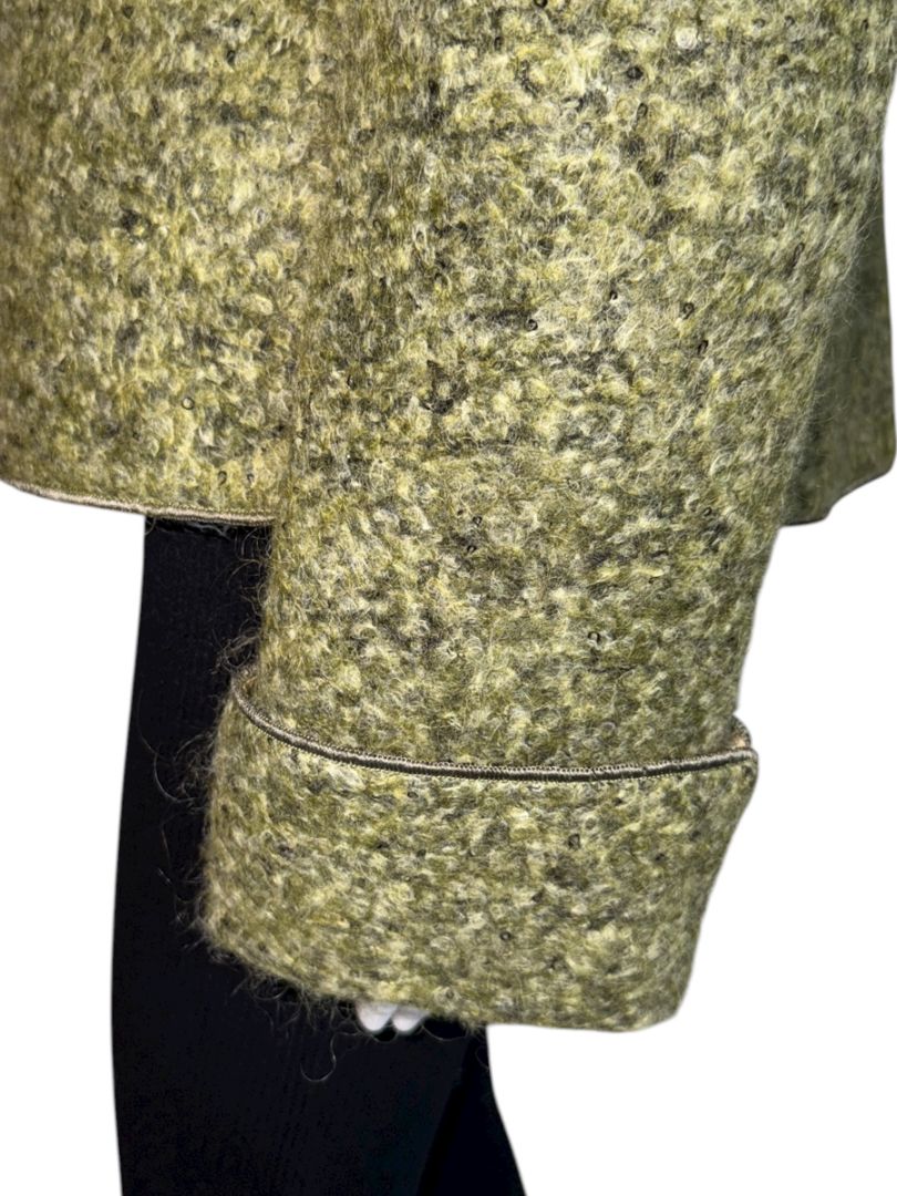 MSIAMO Green Wool Blend Bouclé Jacket – Size 12