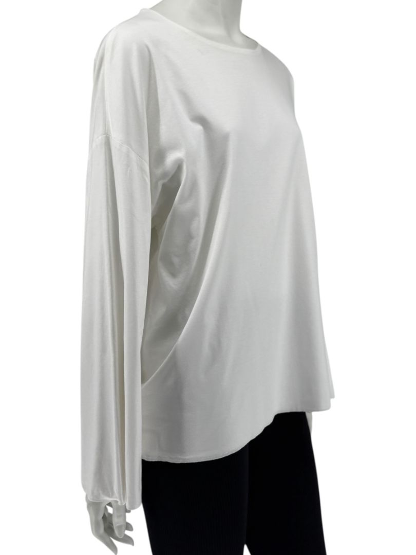 The Row White Long Sleeve Cotton Tunic - Size Small