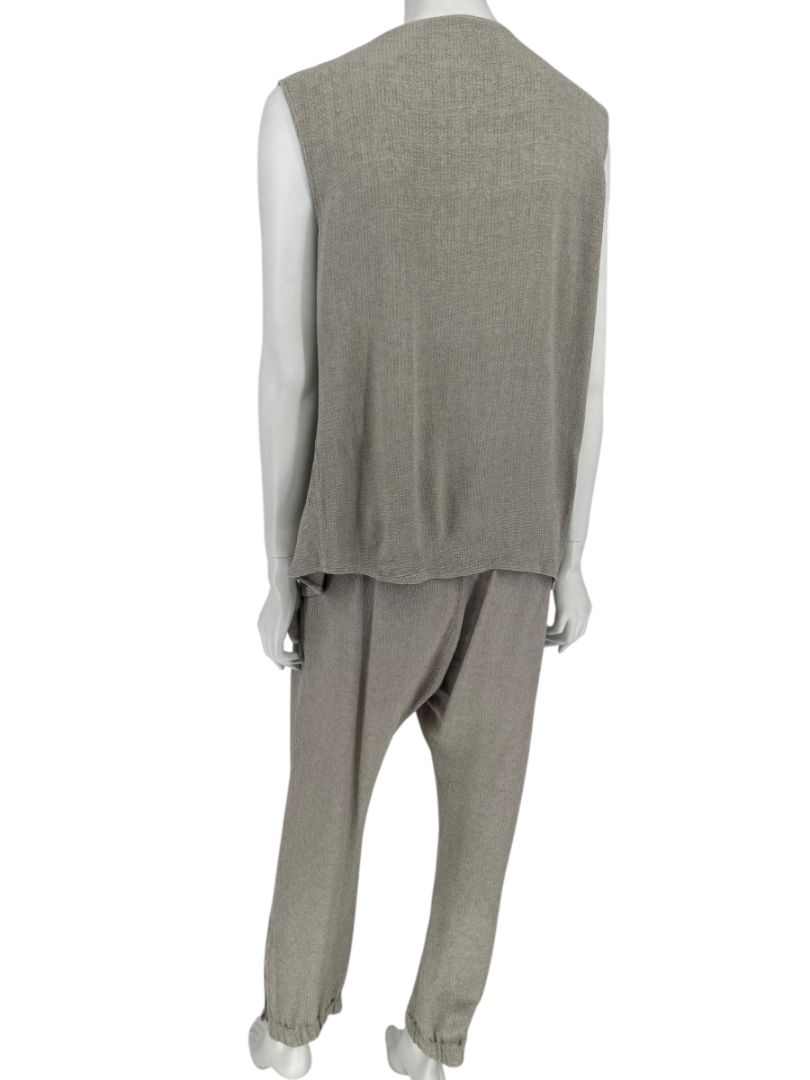 Rick Owens Taupe Draped Tank & Textured Jogger Set - Size IT 42 / US 6