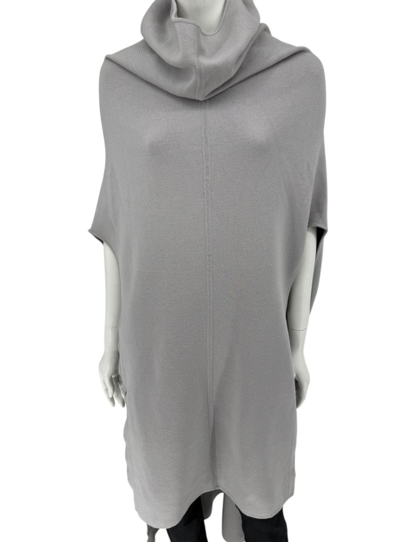 Rick Owens Pearl Grey Sleeveless Knit Funnel Tunic – Size L (IT 48 / US 8)