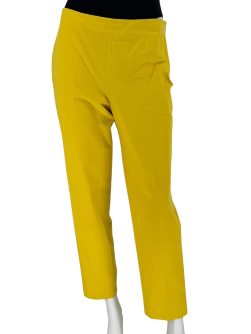 Piazza Sempione “Audrey” Yellow Cropped Pants – Made in Italy – Size 46