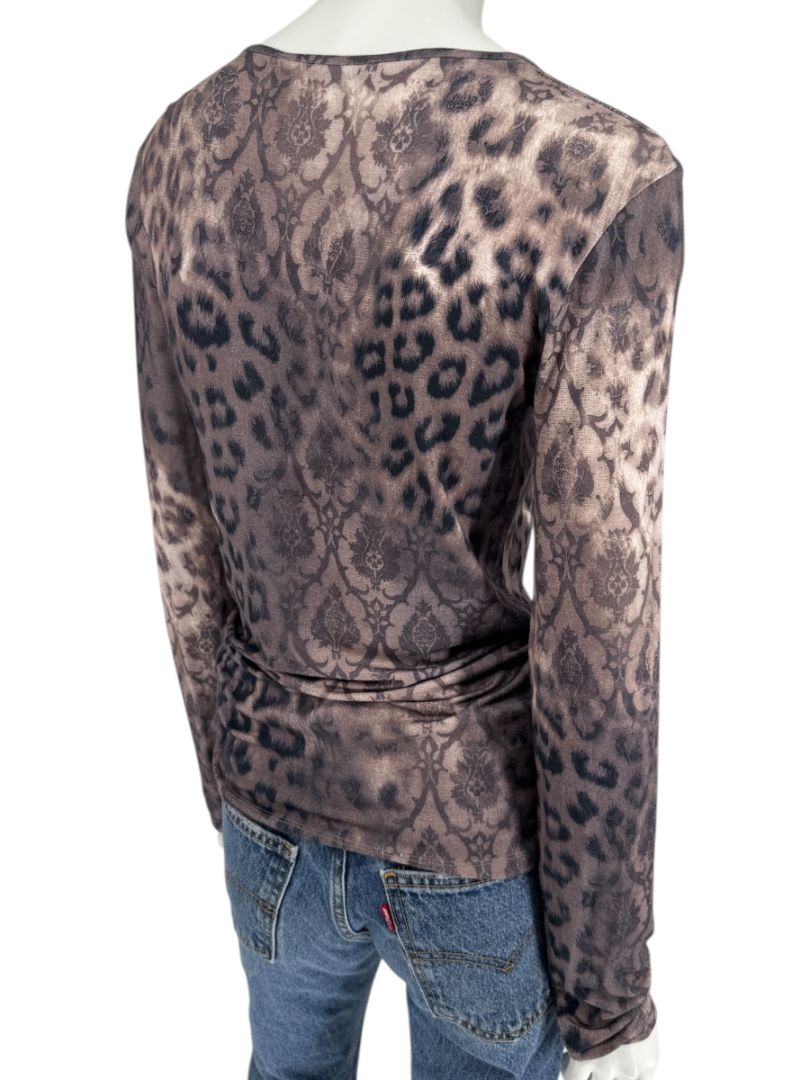 Les Copains Mixed Print Long Sleeve Top - FR 46