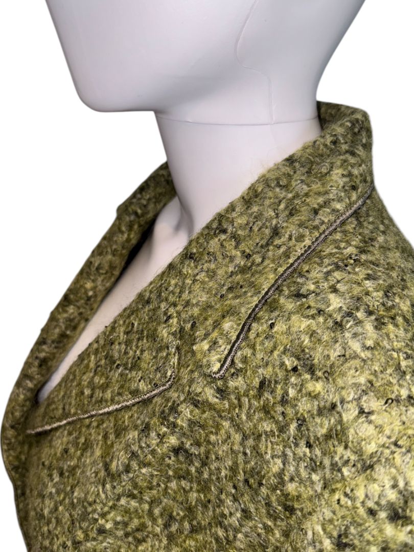 MSIAMO Green Wool Blend Bouclé Jacket – Size 12