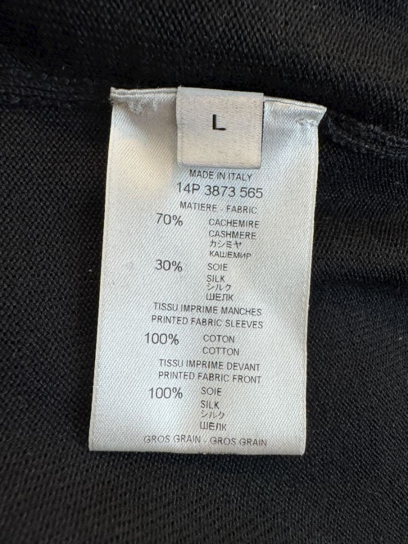 Givenchy Floral Silk-Panel Cashmere Cardigan – Size L