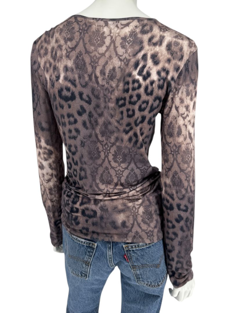 Les Copains Mixed Print Long Sleeve Top - FR 46