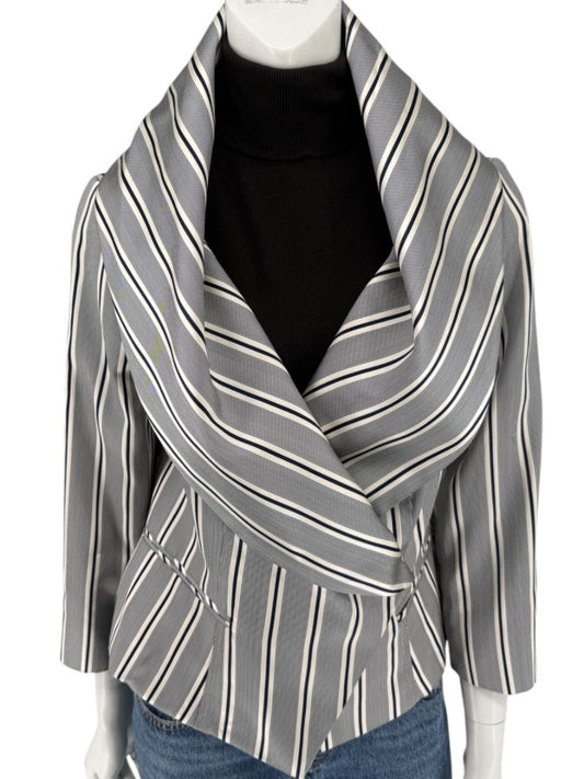 PAUW Amsterdam — Architectural Silk-Cotton Cropped Jacket - Size 4