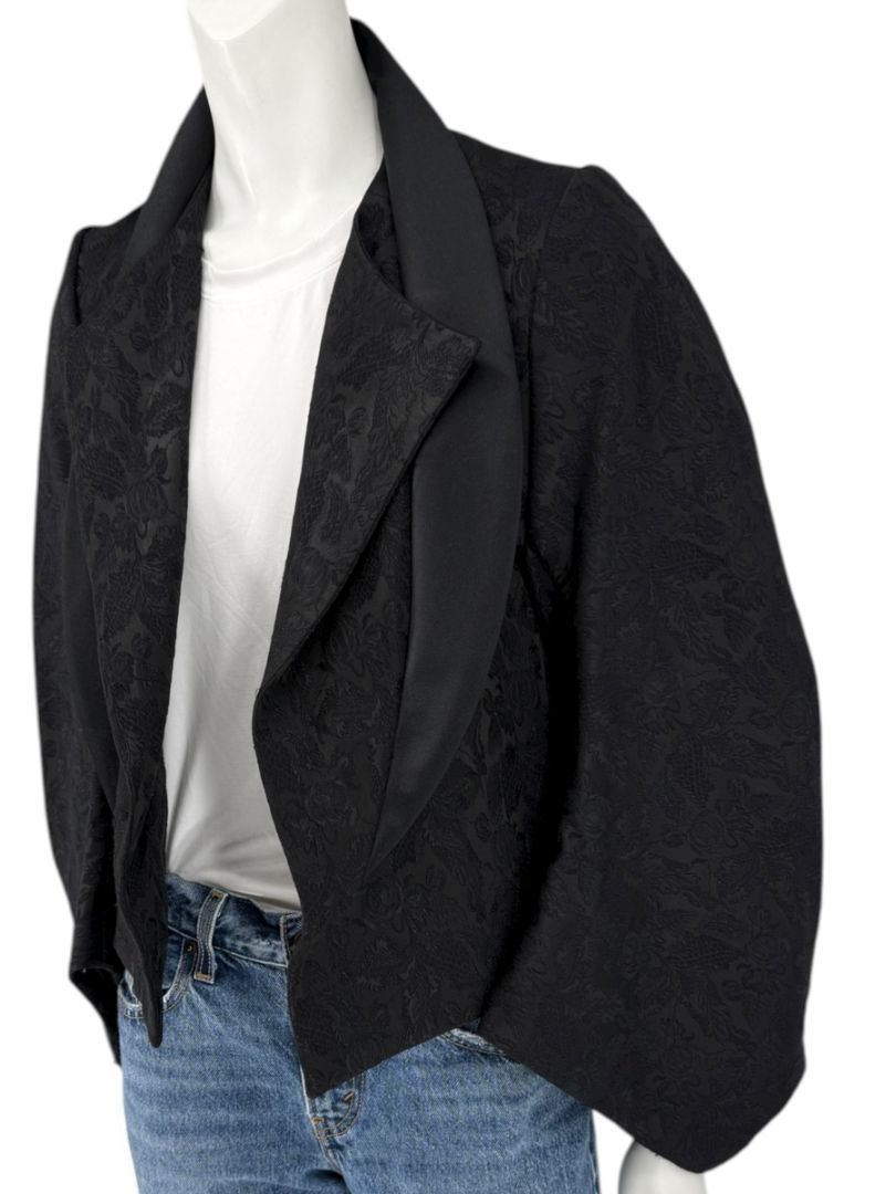 Comme des Garçons Black Jacquard Cropped Jacket – Size M