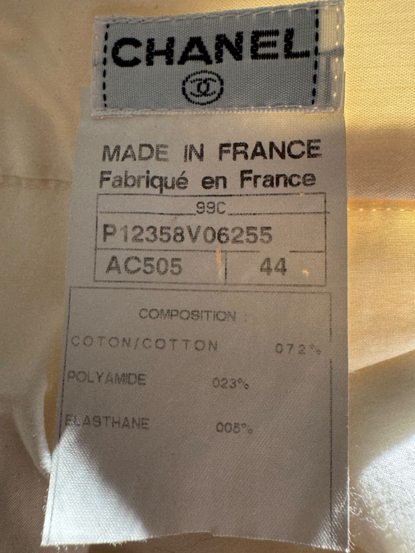 Chanel Ivory Cotton-Blend Tapered Trousers – Size FR 44