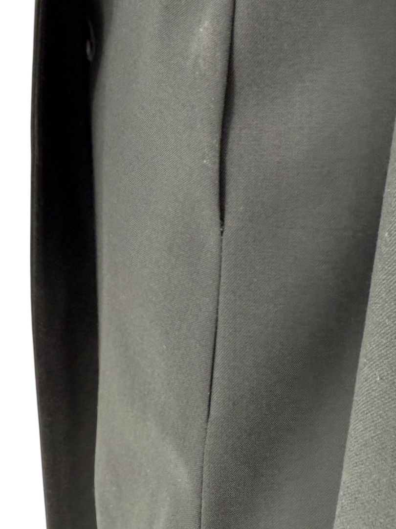Pamella Roland Black Satin Tie Front Tuxedo Blazer Jacket - Large