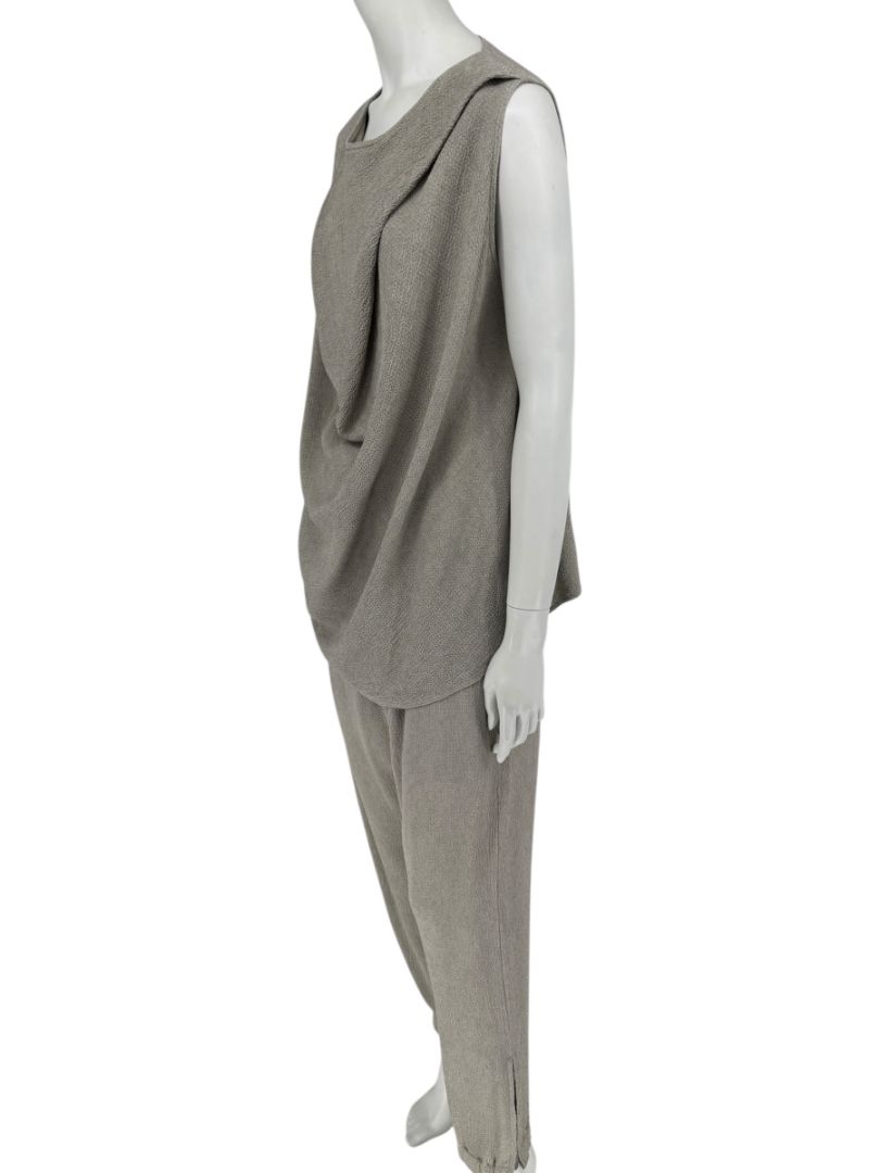 Rick Owens Taupe Draped Tank & Textured Jogger Set - Size IT 42 / US 6