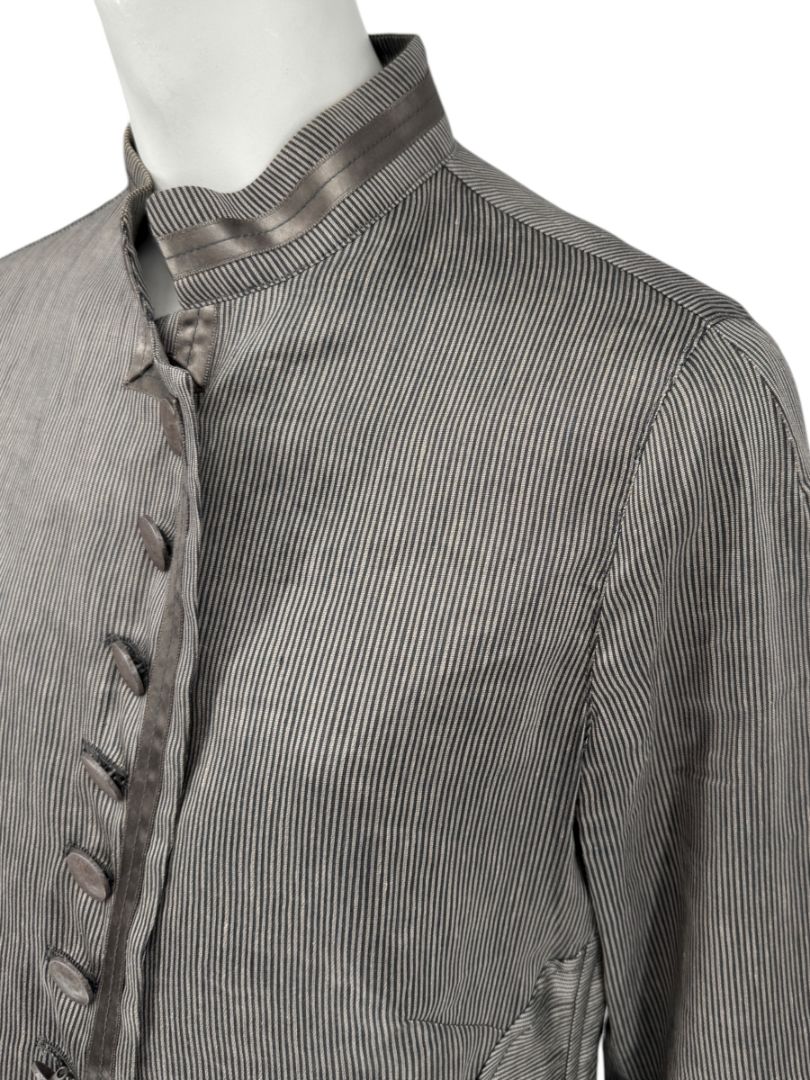 M. Siamo Women’s Striped Linen-Silk Blend Two-Piece Suit – Size 12