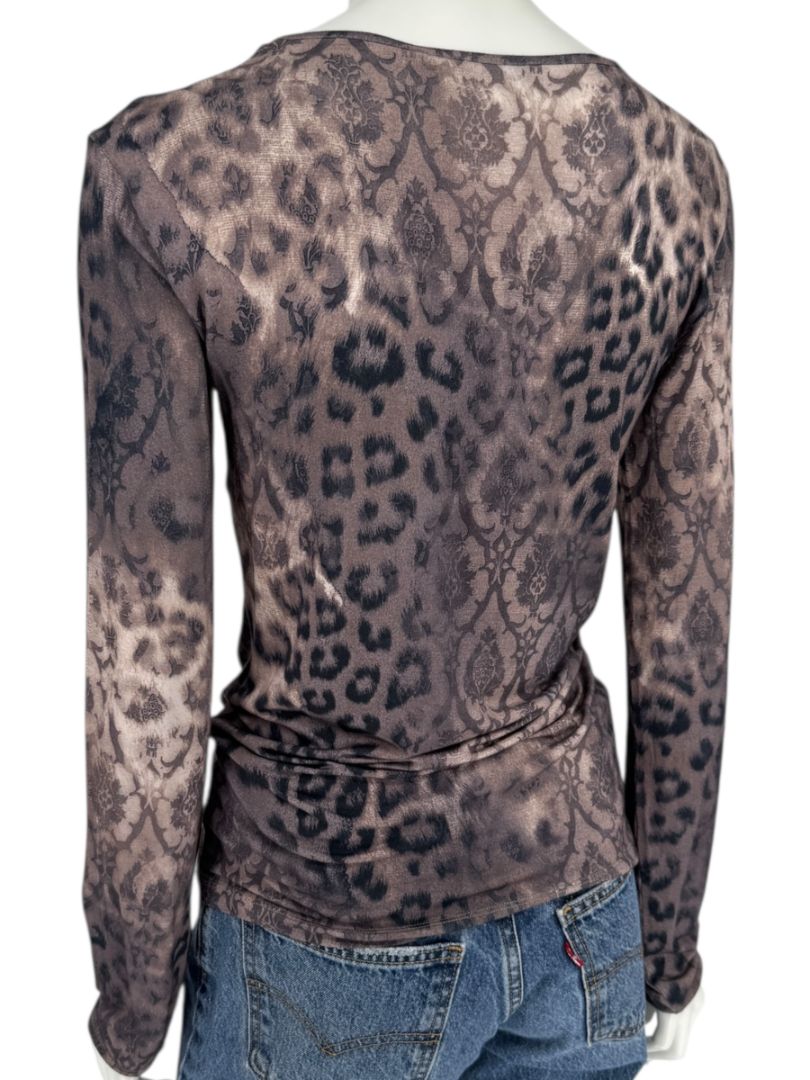 Les Copains Mixed Print Long Sleeve Top - FR 46