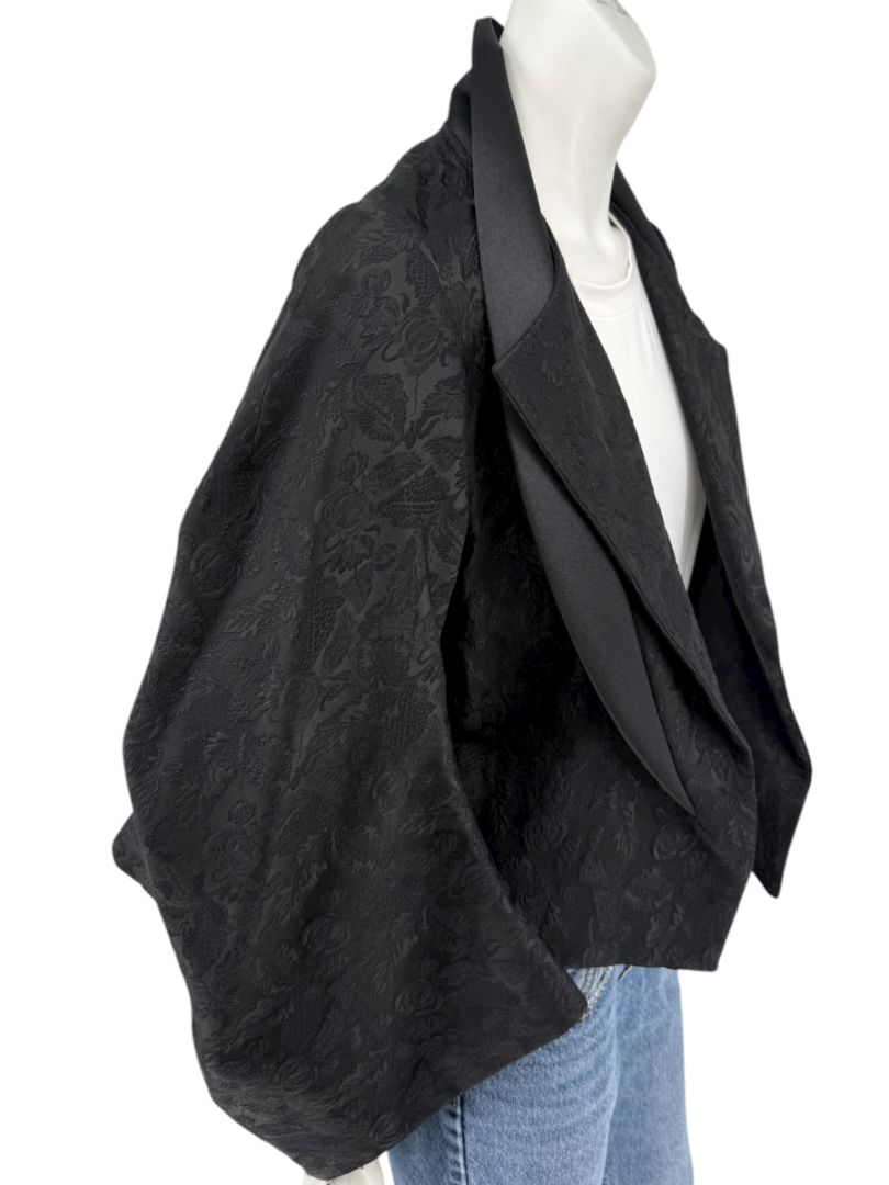 Comme des Garçons Black Jacquard Cropped Jacket – Size M