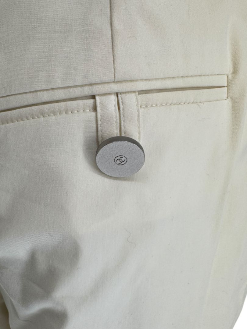 Chanel Ivory Cotton-Blend Tapered Trousers – Size FR 44