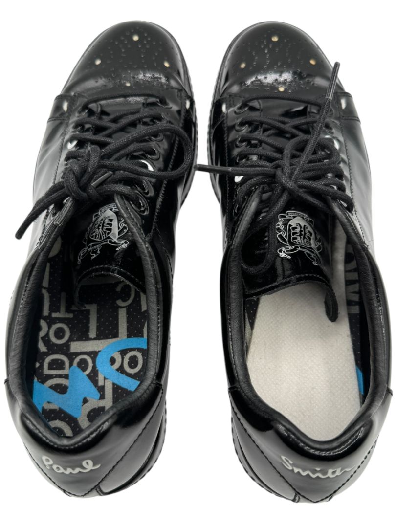 Paul Smith Black Patent Leather Lace-Up Sneakers – Size 7 Men's