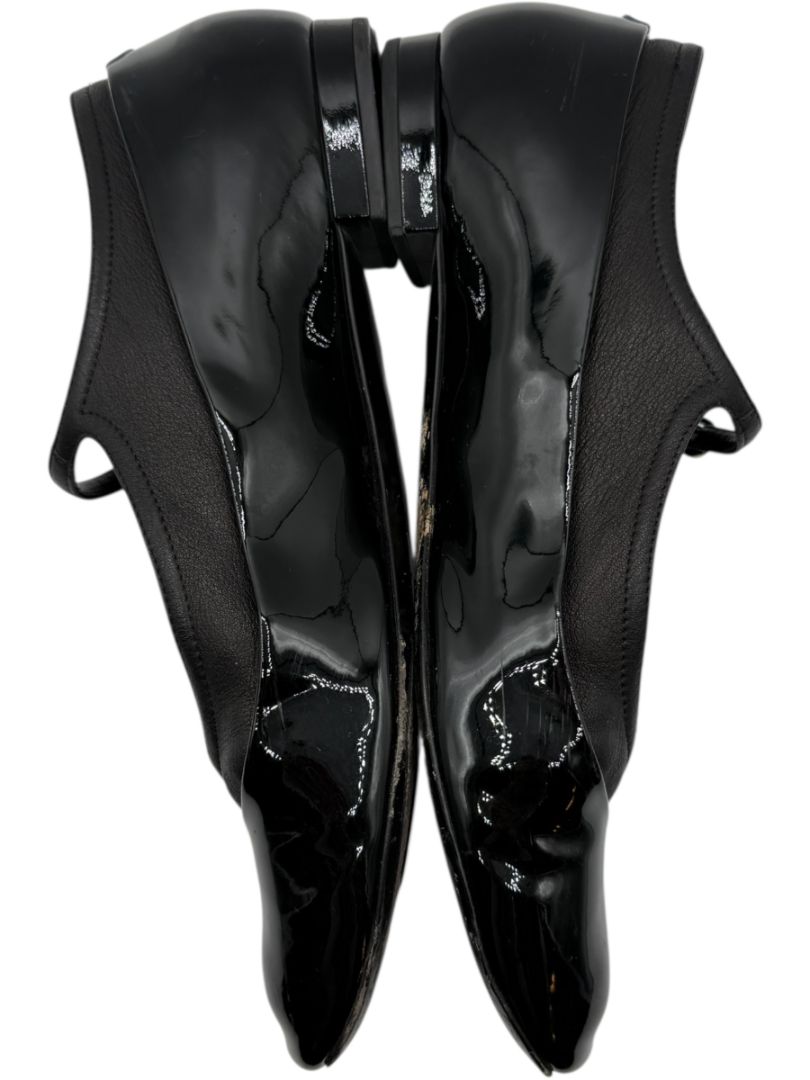 Chanel Patent Leather & Lambskin Mary Jane Ballet Flats – Size 40.5