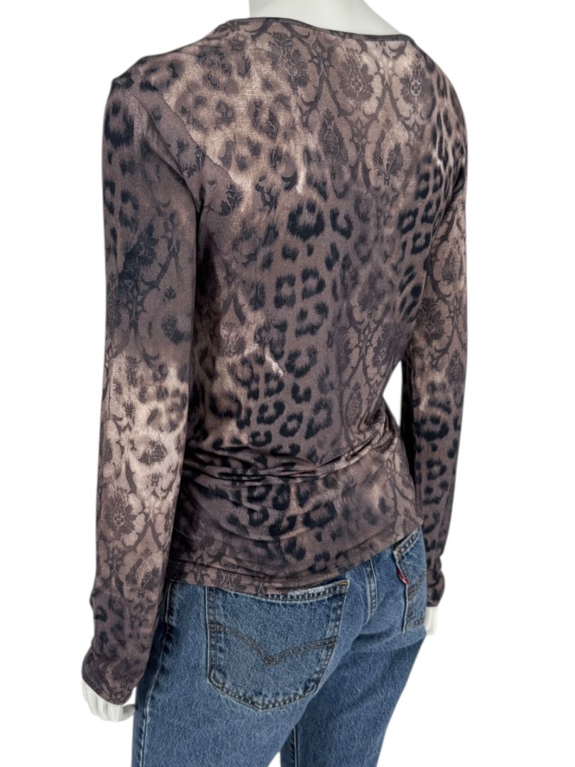 Les Copains Mixed Print Long Sleeve Top - FR 46