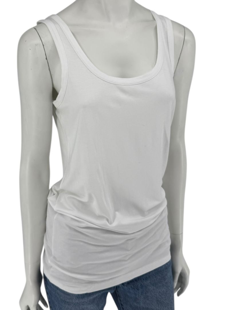 D. Exterior White Viscose Blend Tank Top – Size L