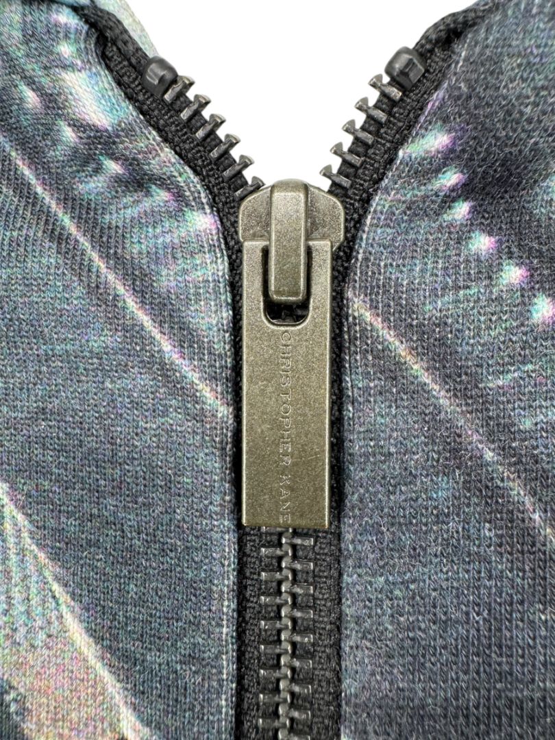 Christopher Kane Men’s Engine Print Cotton Zip Hoodie – Size L