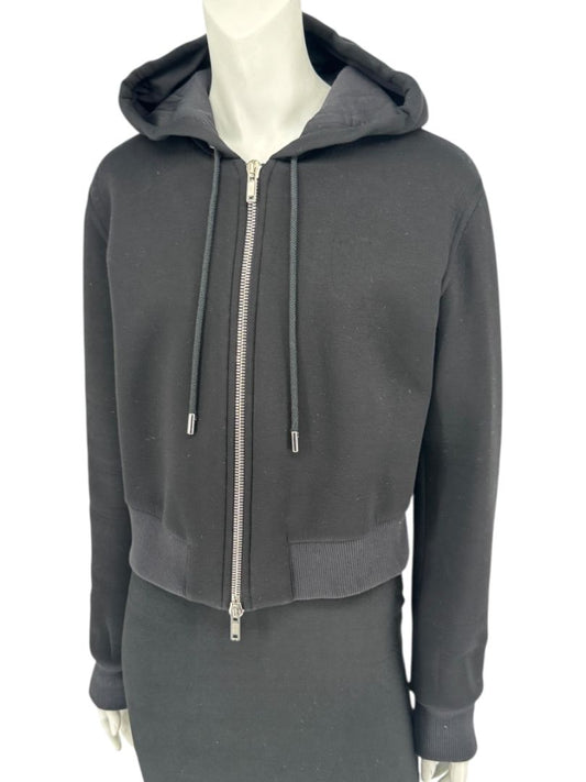 Givenchy Paris Black Cropped Zip Hoodie – Size M