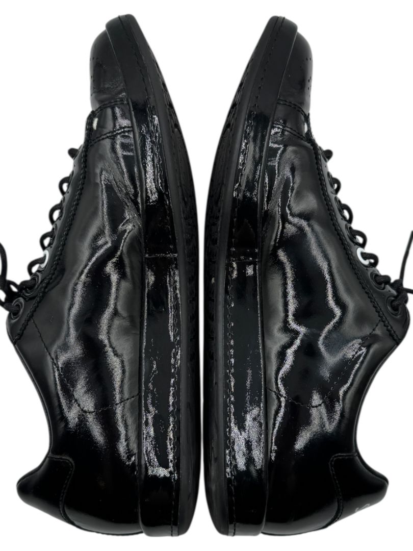 Paul Smith Black Patent Leather Lace-Up Sneakers – Size 7 Men's