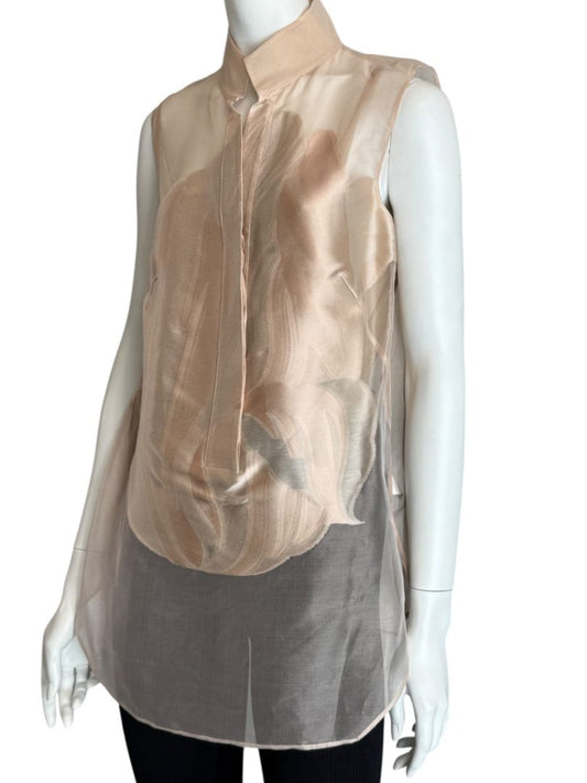 Akris Sheer Silk Organza Sleeveless Blouse – Size US 10 (FR 42 / DE 40)