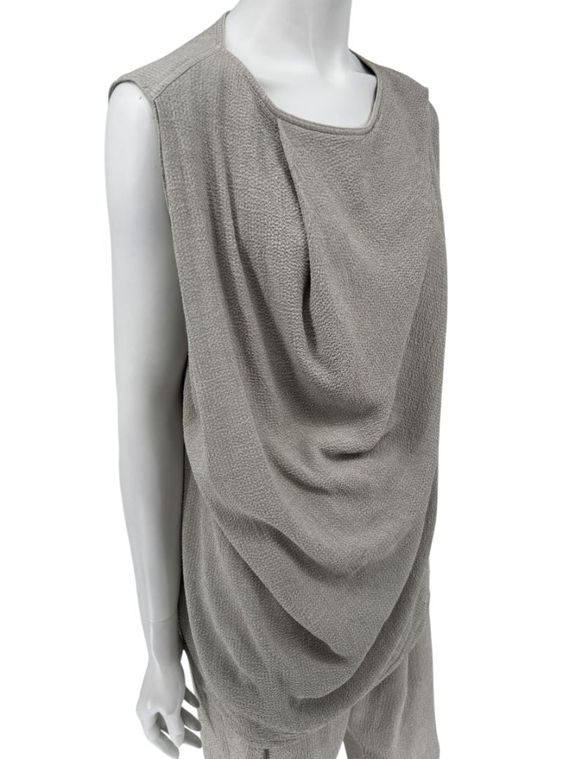 Rick Owens Taupe Draped Tank & Textured Jogger Set - Size IT 42 / US 6