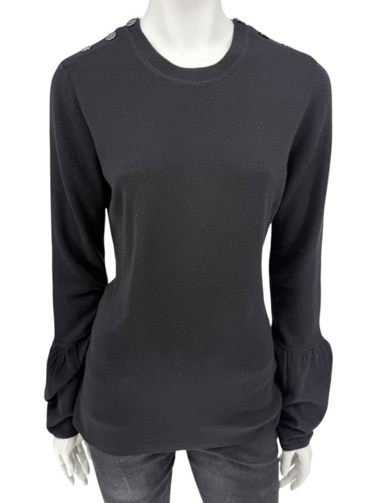Burberry London Black Silk &amp; Cashmere Knit Top – Size L