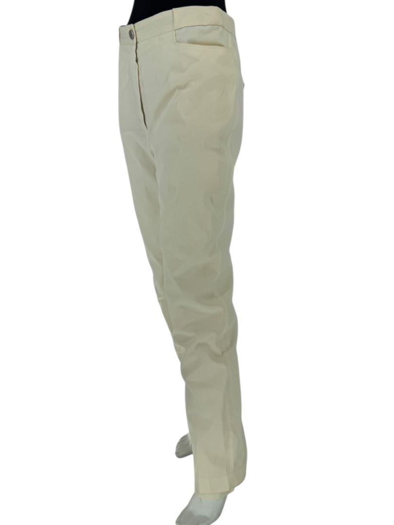 Chanel Ivory Cotton-Blend Tapered Trousers – Size FR 44