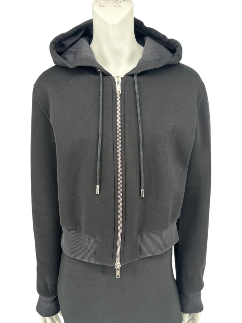 Givenchy Paris Black Cropped Zip Hoodie – Size M