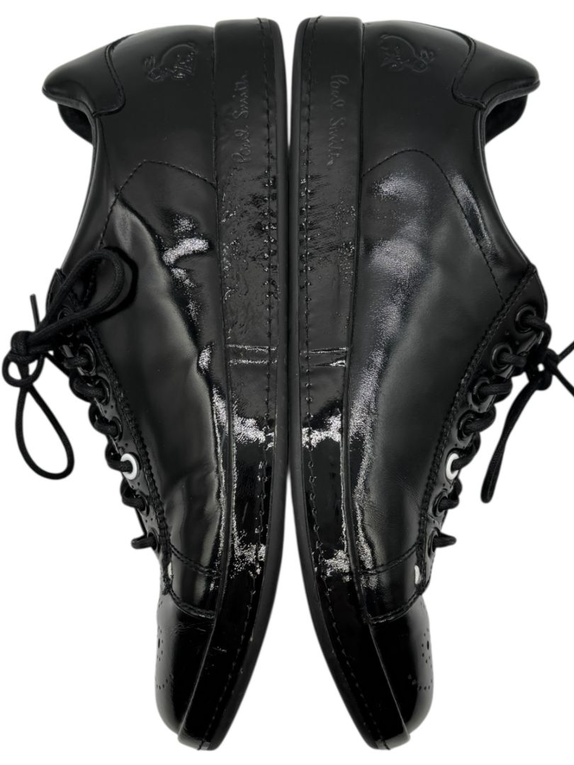 Paul Smith Black Patent Leather Lace-Up Sneakers – Size 7 Men's