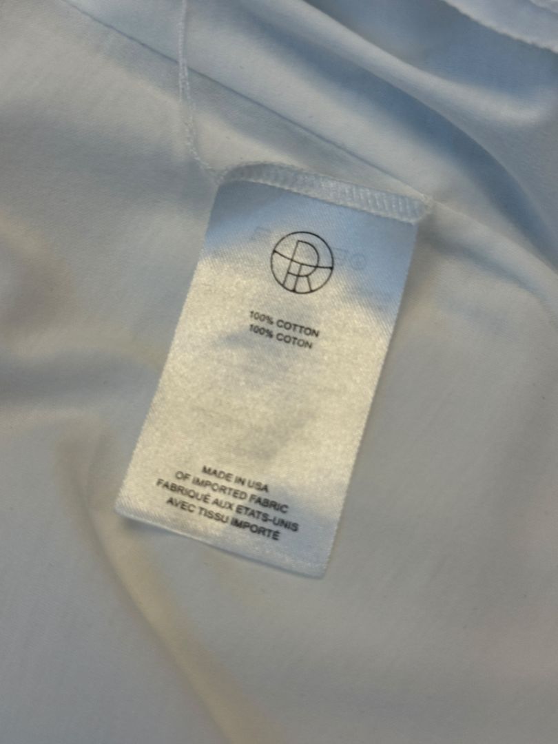 The Row White Long Sleeve Cotton Tunic - Size Small