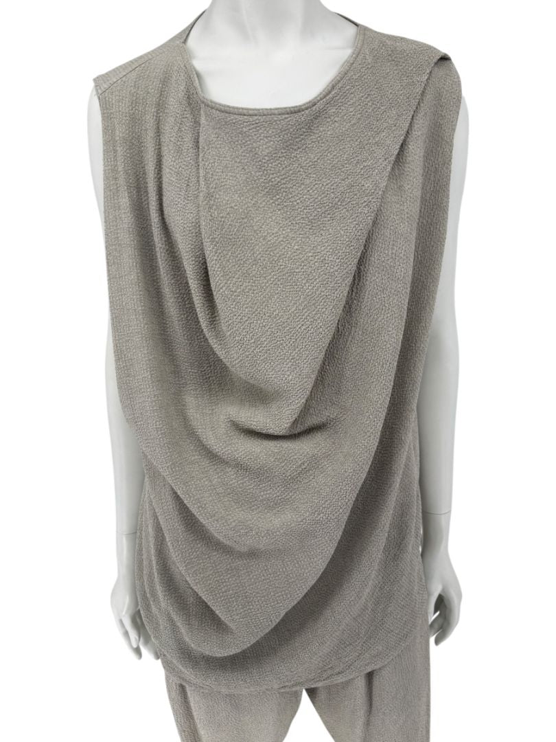 Rick Owens Taupe Draped Tank & Textured Jogger Set - Size IT 42 / US 6