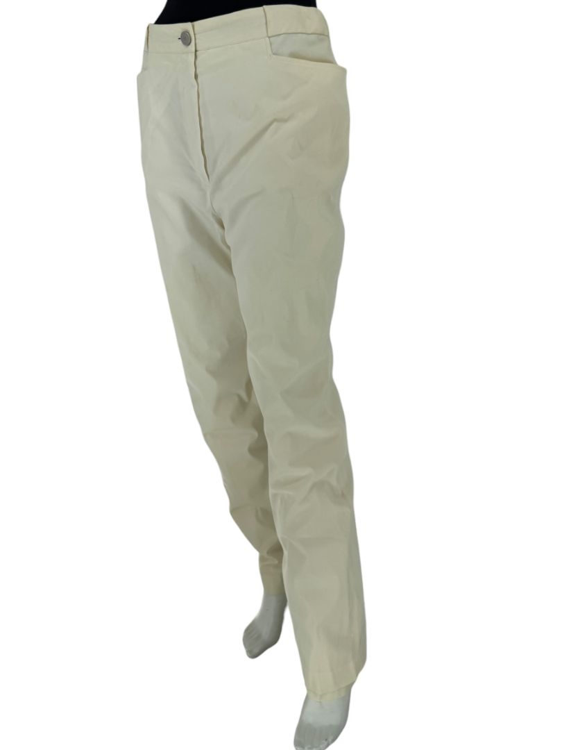 Chanel Ivory Cotton-Blend Tapered Trousers – Size FR 44