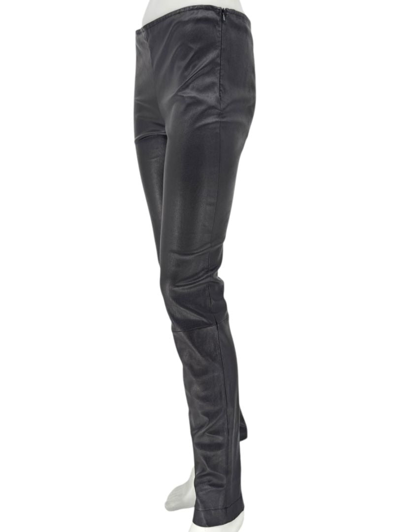 The Row Black Lambskin-Front Legging Pants – Size Large