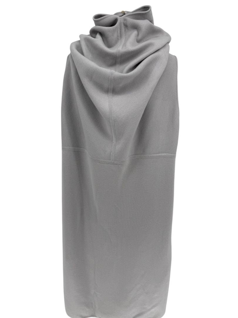 Rick Owens Pearl Grey Sleeveless Knit Funnel Tunic – Size L (IT 48 / US 8)