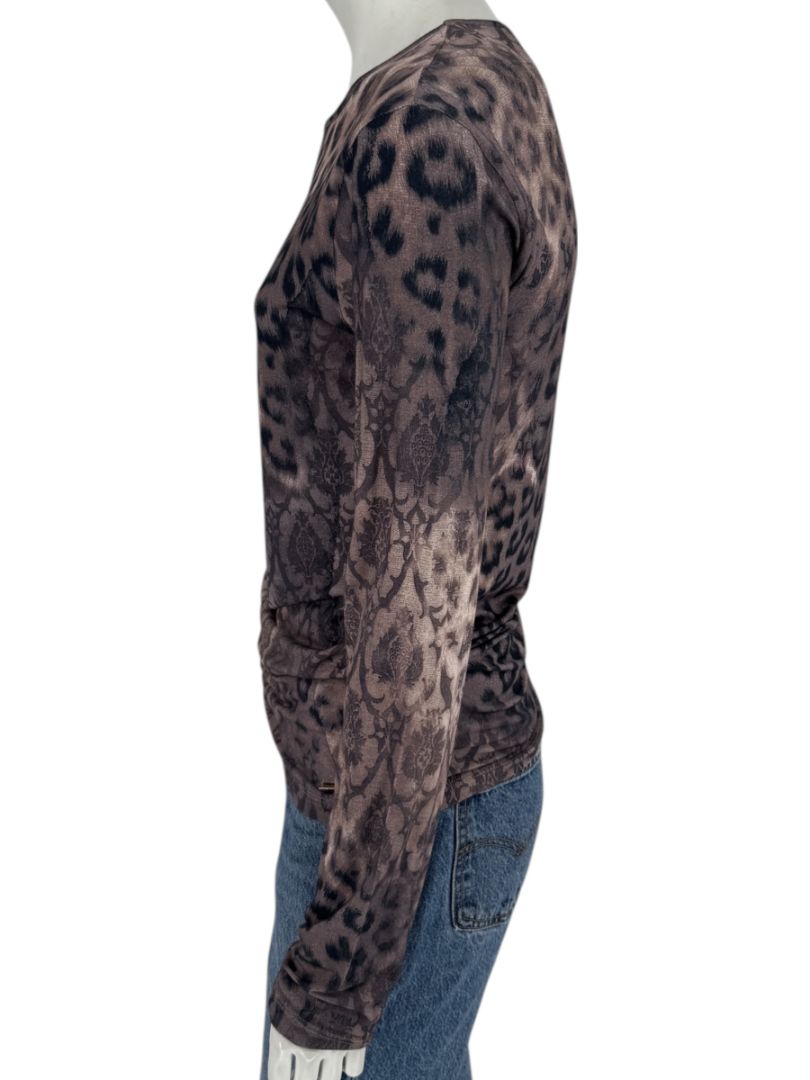 Les Copains Mixed Print Long Sleeve Top - FR 46